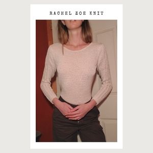 White Rachel Zoe knit with back detail.